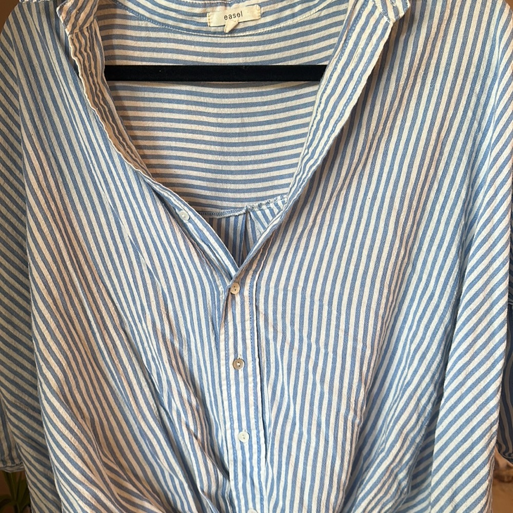 Striped Button Up Top - Picture 2 of 4